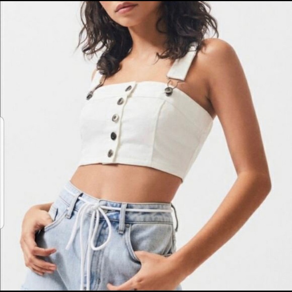 Overall bustier crop top